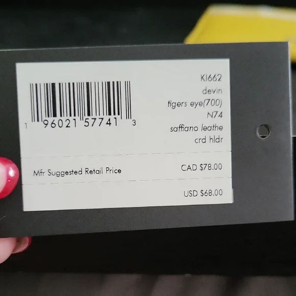 Kate Spade Mustard Yellow Card Holder In Saffiano Leather - Picture 4 of 4